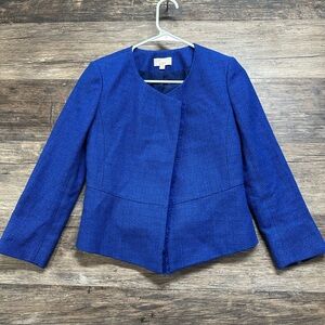 LOFT Royal Blue Textured Suit Jacket